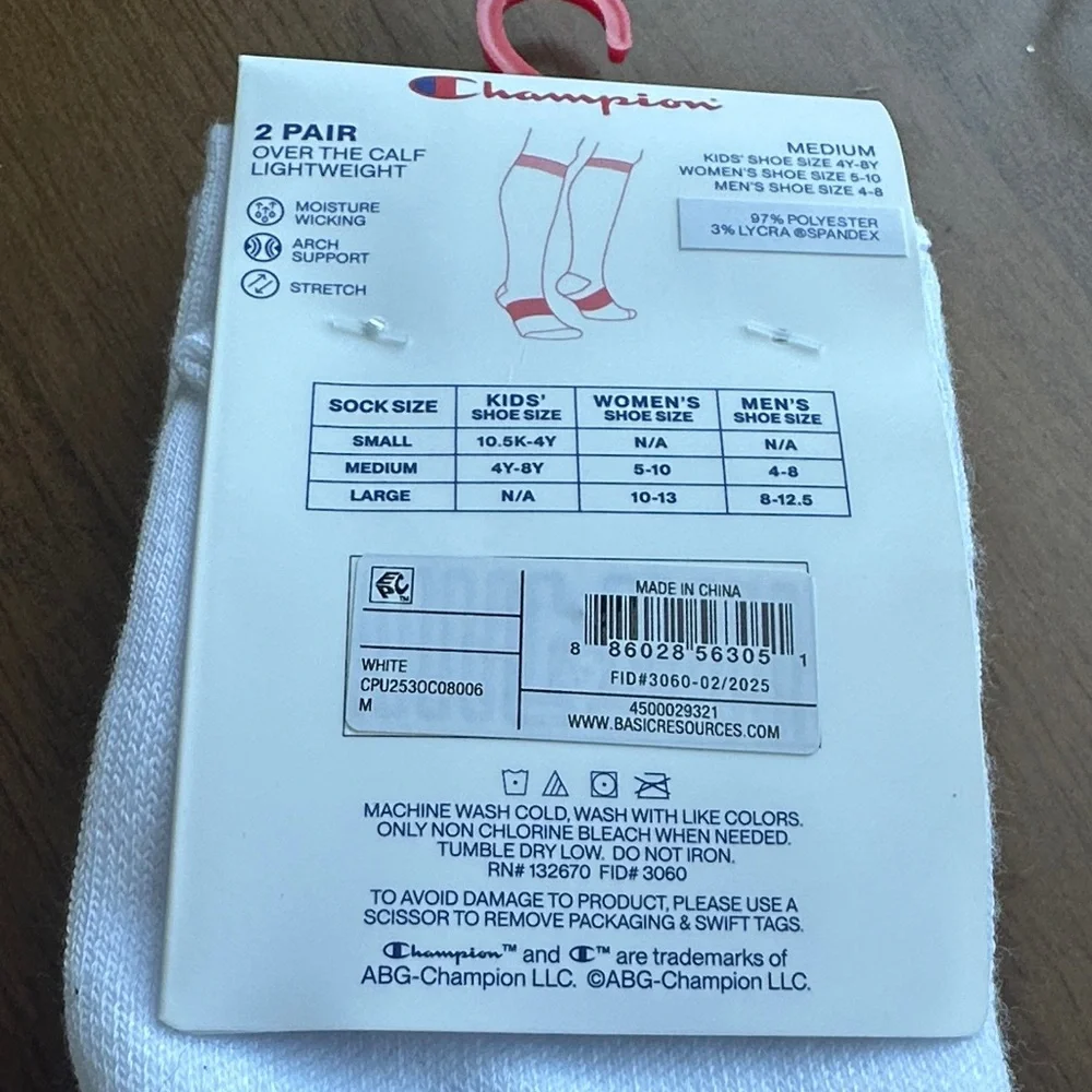Champion All Sport White Athletic Socks